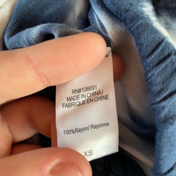 NWT Young Fabulous & Broke Palms Tie Dye Split Front Pants in Blue White Size XS - Picture 7 of 8